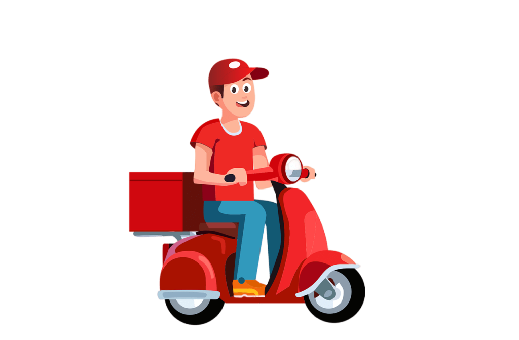 delivery bike red